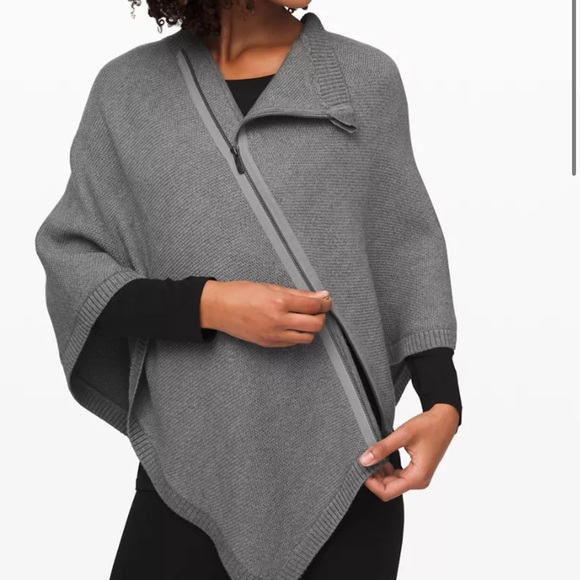 Lululemon Gray On the Go Sweater Poncho, One Size - Picture 4 of 11